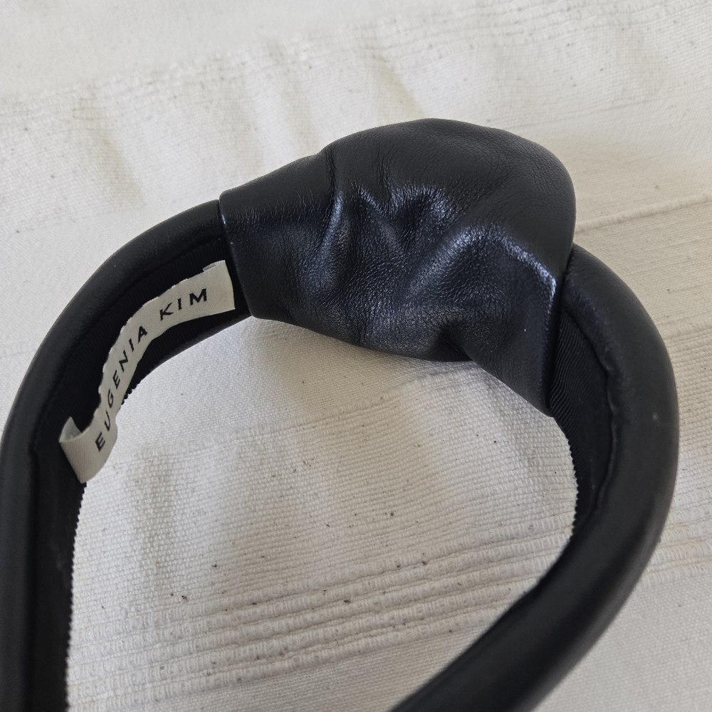 Eugenia Kim Maryn Tall Knot Black Leather Headband Retro Rare - Picture 14 of 16
